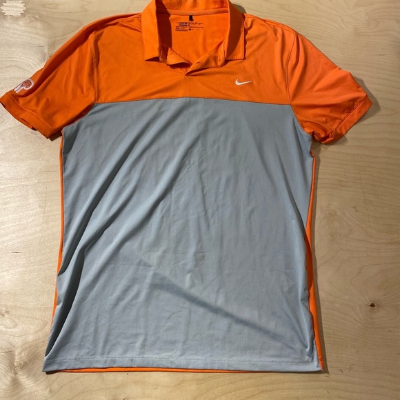 Nike Golf Men's Orange and Gray Polo Shirt Medium (MW) - Picture 5 of 14